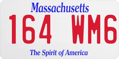 MA license plate 164WM6