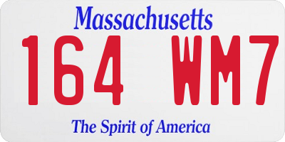 MA license plate 164WM7