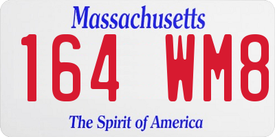 MA license plate 164WM8