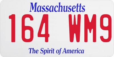 MA license plate 164WM9