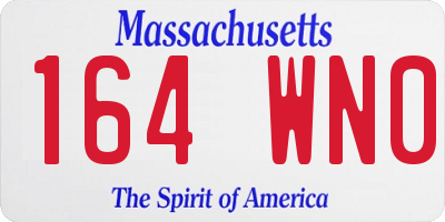 MA license plate 164WN0