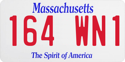 MA license plate 164WN1