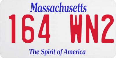 MA license plate 164WN2