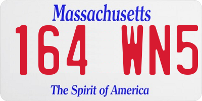 MA license plate 164WN5