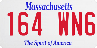 MA license plate 164WN6