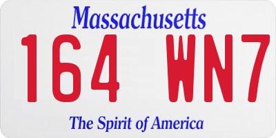 MA license plate 164WN7