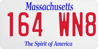 MA license plate 164WN8