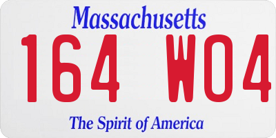 MA license plate 164WO4