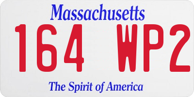 MA license plate 164WP2