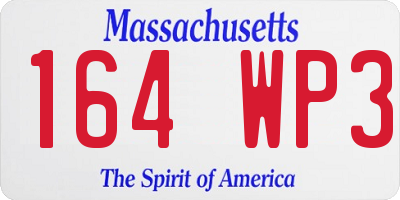 MA license plate 164WP3
