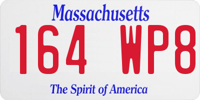 MA license plate 164WP8