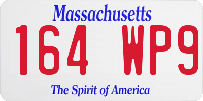 MA license plate 164WP9
