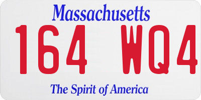 MA license plate 164WQ4