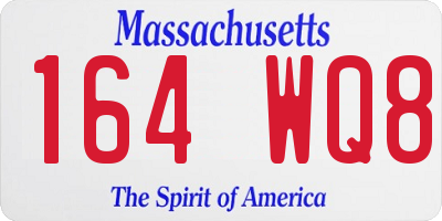 MA license plate 164WQ8
