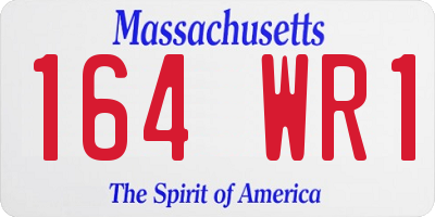 MA license plate 164WR1