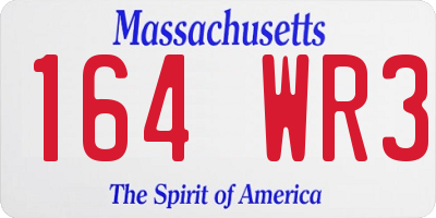 MA license plate 164WR3