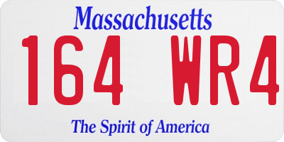MA license plate 164WR4
