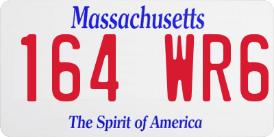 MA license plate 164WR6