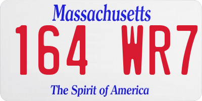 MA license plate 164WR7