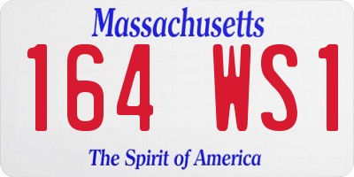 MA license plate 164WS1