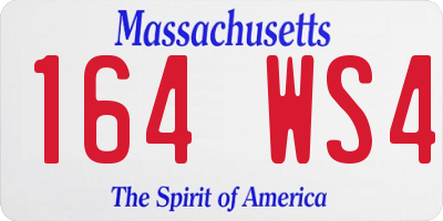 MA license plate 164WS4