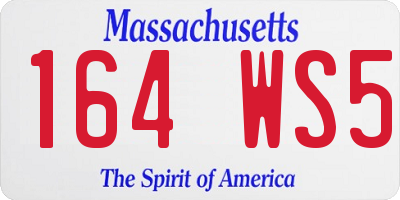 MA license plate 164WS5