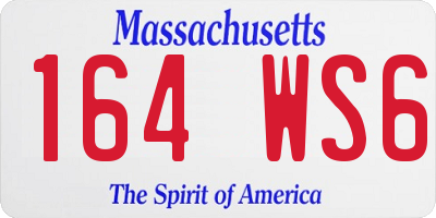 MA license plate 164WS6