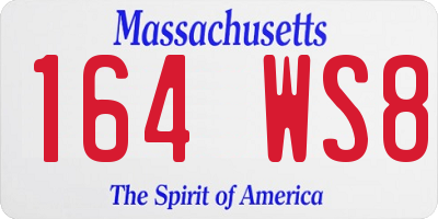 MA license plate 164WS8