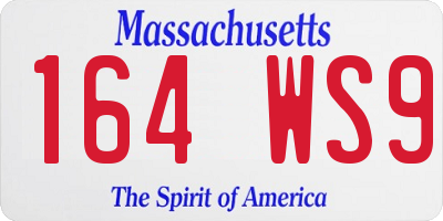 MA license plate 164WS9