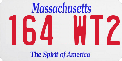 MA license plate 164WT2