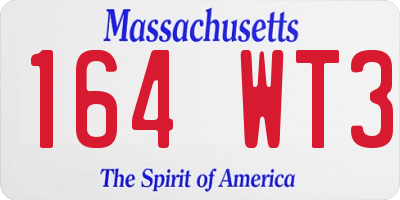 MA license plate 164WT3