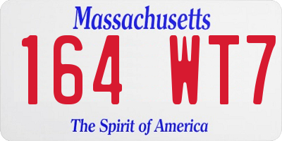 MA license plate 164WT7