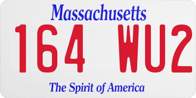 MA license plate 164WU2