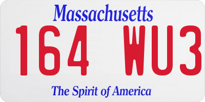 MA license plate 164WU3