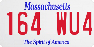 MA license plate 164WU4