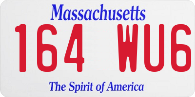 MA license plate 164WU6