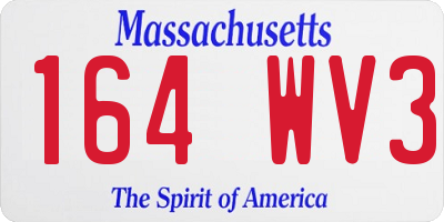 MA license plate 164WV3