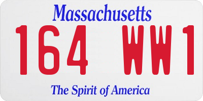 MA license plate 164WW1