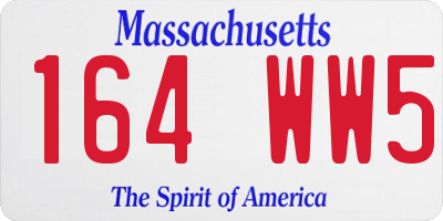 MA license plate 164WW5