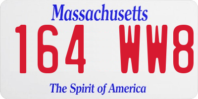 MA license plate 164WW8