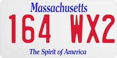 MA license plate 164WX2