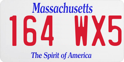 MA license plate 164WX5