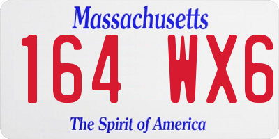 MA license plate 164WX6
