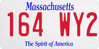 MA license plate 164WY2