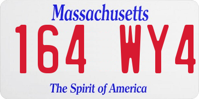 MA license plate 164WY4
