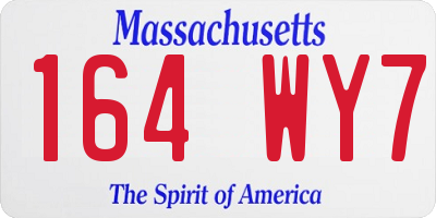 MA license plate 164WY7