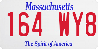 MA license plate 164WY8