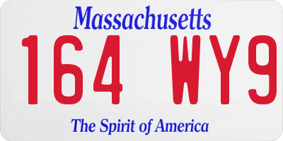 MA license plate 164WY9