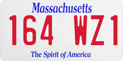 MA license plate 164WZ1