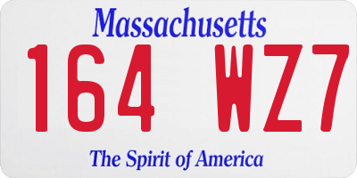 MA license plate 164WZ7